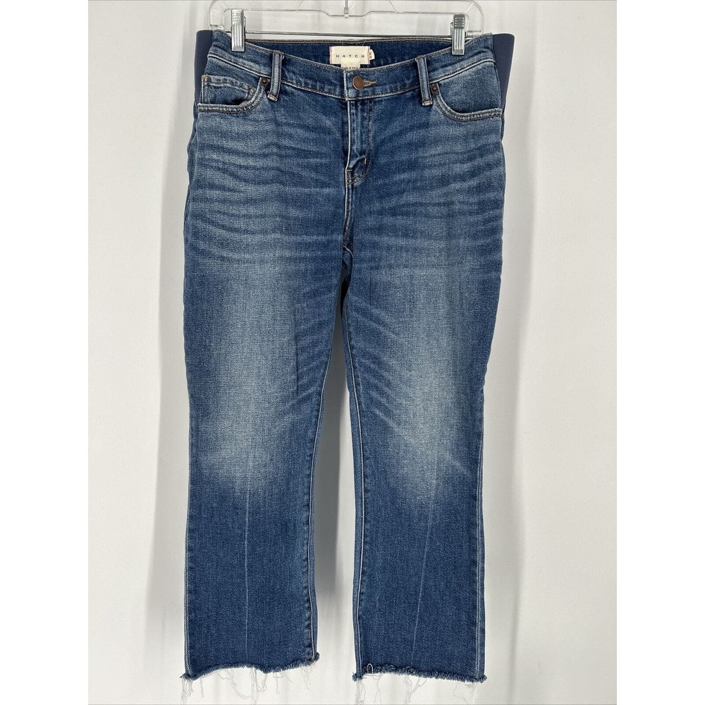 Hatch Maternity Jeans Womens 28 Crop Below The Bump Stretch Denim Raw Hem